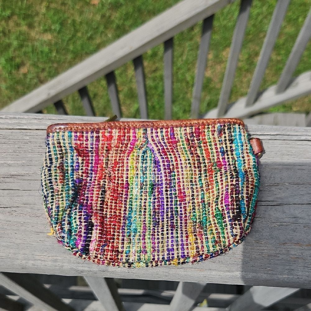 MZ Wallace NYC Multicolor Woven Fabric Pouch Clutch Bag